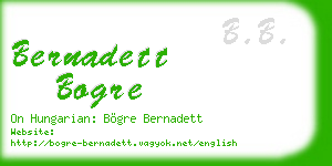 bernadett bogre business card