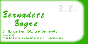 bernadett bogre business card